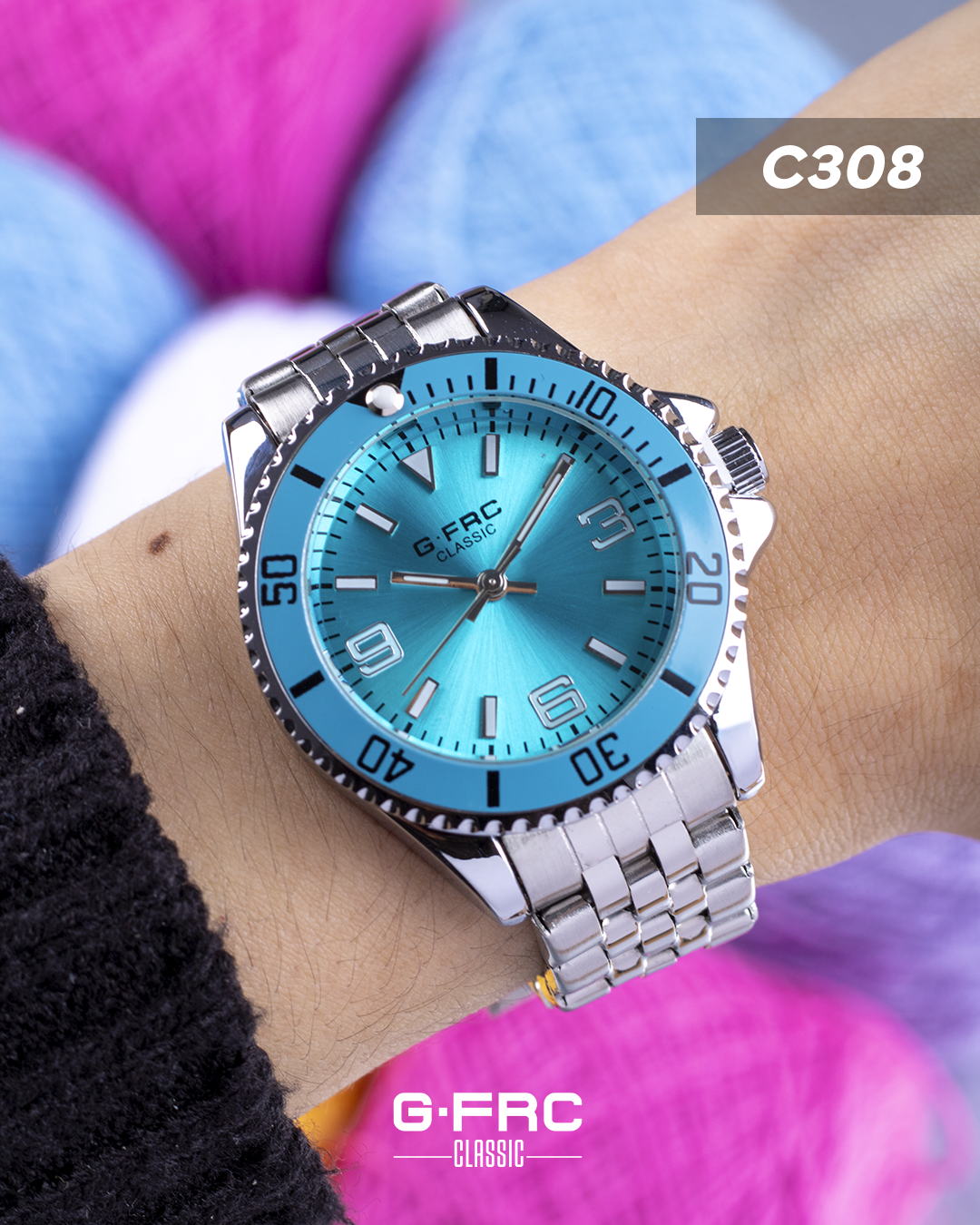 Reloj G-FORCE CLASSIC C-308 con pulso inoxidable para dama