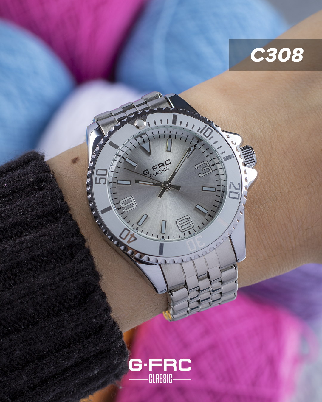 Reloj G-FORCE CLASSIC C-308 con pulso inoxidable para dama