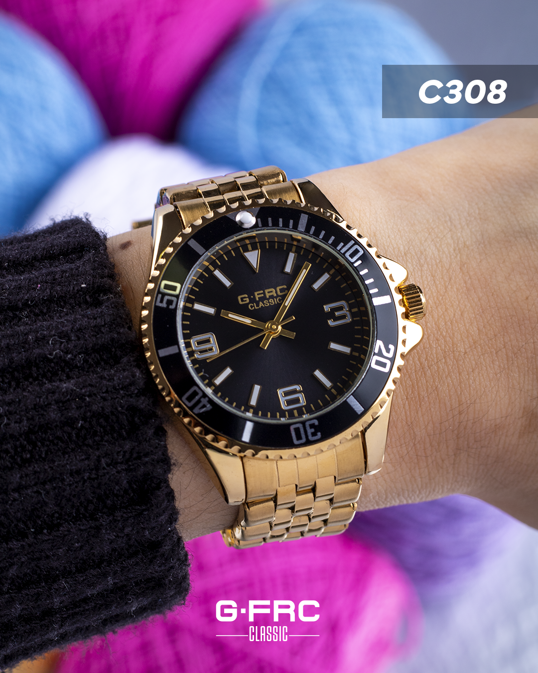 Reloj G-FORCE CLASSIC C-308 con pulso inoxidable para dama